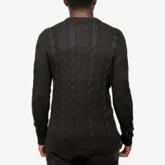 X RAY Men's Cable Knit Crewneck Pullover Sweater