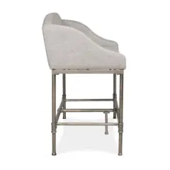 Dillon Counter Height Bench Metal Pewter Woven Fabric - Hillsdale Furniture