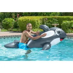 Poolmaster Jumbo Whale Rider Inflatable Swimming Pool Float