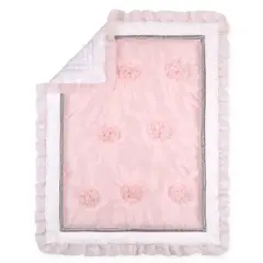 The Peanutshell Arianna Baby Crib Bedding Set - Pink/White - 3pc