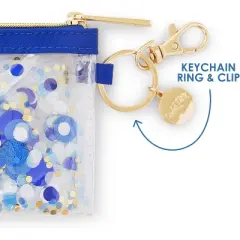 Packed Party Spirit Squad Confetti Everything Pouch, Makeup Bag, Travel Bag,Cosmetic Bag for Women (True Blue)