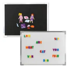 Crestline Products Magnetic Dry-Erase and Flannel Board, 18" x 24"