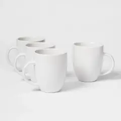 16.57oz Porcelain Coupe Coffee Mug White &ndash; Threshold&trade;: Microwave & Dishwasher Safe, Hot Beverages, All Ages