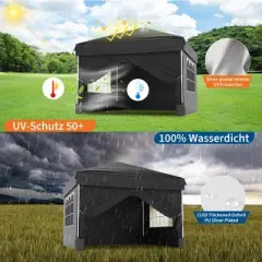 10X10 Instant Pop Up Canopy Tent with 4 Waterproof Sidewalls, Portable Outdoor Shelter for Camping, Beach, Parties