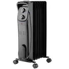 Comfort Glow Oil Filled Heater with Thermostat, 7 Fins, 3 heat settings, Adjustable thermostat, & Over heat protection