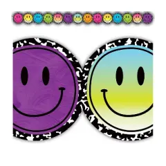 Teacher Created Resources&reg; Brights 4Ever Smiley Faces Die-Cut Border Trim, 35 Feet Per Pack, 6 Packs