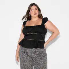 Women's Cap Sleeve Squareneck Peplum Top - WIld Fable&trade;