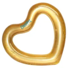 CocoNut Float Gold Glitter Heart Pool Float