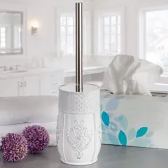 Creative Scents Vintage White Toilet Brush With Holder
