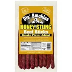 Buffalo Bills 7oz Honey Stung Ole Smokies (Beef Sticks) - Four 7oz Packs
