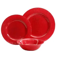 Gibson Mauna 12 Piece Dinnerware Set in Red