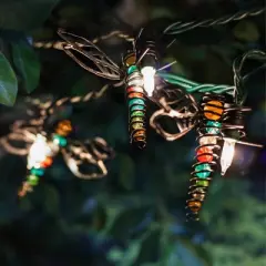 10 Bulb Metal Decorative Dragonfly LED String Lights - Alpine Corporation
