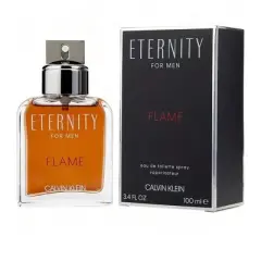 Eternity Flame By Calvin Klein Men Pineapple, Rosemary, Labdanum, Amber, Leather Edt Spray 3.4 Oz