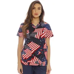 Hearts, Stars & Chevron Scrub Top