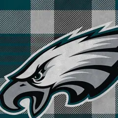 NFL Philadelphia Eagles Plaid Steel Royal Plush Faux Shearling Blanket