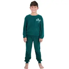 Sleep On It Boys 2-Piece Velour Pajama Set - Zzz