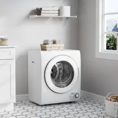 ROVSUN 110V Portable Clothes Dryer, Laundry Front Load Tumble Dryer Machine with Stainless Steel Tub & Simple Control Knob for Apartment, Dorm, 850W