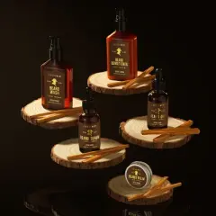 LOVERYMEN 9-Piece Ultimate Beard Care Kit: Beard Oil, Balm, Serum, Wash, Conditioner, Shears, Comb, Brush, & Beard Pen in Elegant Gift Box