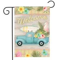 Tropical Pickup Truck Summer Garden Flag 18" x 12.5" Briarwood Lane
