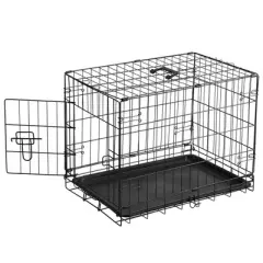 JIONJOY Heavy Duty Steel Dog Crate - Airline Approved Pet Kennel with Lock, Foldable Single Door Cage & Removable Tray for Dogs