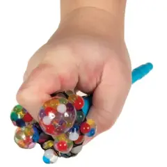 Rainbow Mesh Fidget Pens (4 Pack) - Fun & Stress Relief, Squishy Boba Ball Toppers