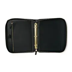 1" Round Ring Mini Binder Soft Vegan Leather Black - Russell+Hazel