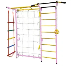 Funphix 7 In 1 Swedish Ladder Wall Gym Set - Large - Pink