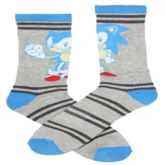 Sega Sonic The Hedgehog Supersonic Speed Novelty Crew Socks Two Pack Grey