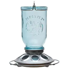 Perky-Pet Wild Bird 1 lb Glass/Steel Mason Jar Bird Feeder 8 ports (Case of 2)