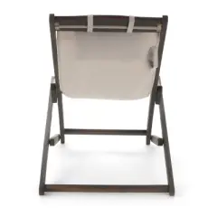 Nikki Set of 2 Wood and Canvas Sling Chair - Beige - Christopher Knight Home