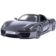 Porsche 918 Spyder Gray Metallic 1/24 Diecast Model Car by Bburago