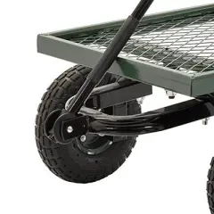 Juggernaut Carts GW3820-GR Heavy Duty Steel Frame 1000 Pound Load Capacity Outdoor Utility Garden Wagon with Pneumatic Tires, Green Finish
