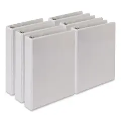 Samsill Economy Round Ring View Binders, 3 Rings, 1" Capacity, 8.5 x 5.5, White, 6/Carton