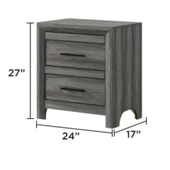 Denver Modern Style 2-Drawer Night stand Made with Wood in Gray same as G150108547 (NJ inventory)
