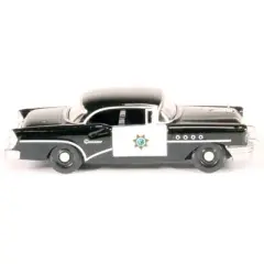 1955 Buick Century "California Highway Patrol" (CHP) Black 1/87 (HO) Scale Diecast Model Car by Oxford Diecast
