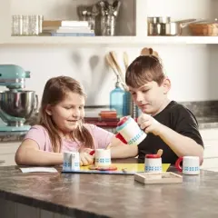 Melissa & Doug  22-Piece Steep and Serve Wooden Tea Set - Play Food and Kitchen Accessories