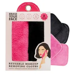 Danielle Creations Makeup Removing Cloths Pink/Black Ideal For Travel | extensive and diverse range of high quality cosmetic mirrors (2 clothes)
