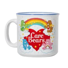 Silver Buffalo Care Bears Rainbow Heart Logo Ceramic Camper Mug | Holds 20 Ounces