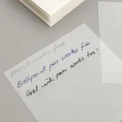 Wrapables Transparent Sticky Notes, Waterproof Self-Adhesive Memos for Home, School, Office (Set of 5), Transparent