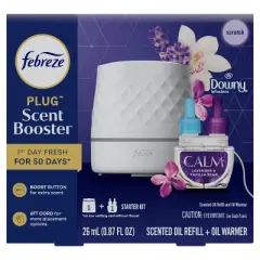 Febreze Plug Scent Booster Downy Calm Starter Kit - 0.87 fl oz/2ct