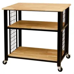 Wood Contemporary Kitchen Cart in Black - Catskill Craftsmen