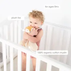 Pearhead Organic Cotton Fox Snuggle Blanket - Orange