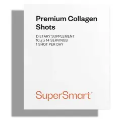 SuperSmart Premium Collagen Shots - 10,000mg Hydrolyzed Marine Collagen Peptides - with Colartix | Non-GMO & Gluten-Free - 30ml Vials