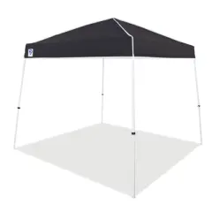 Z-Shade 10 x 10 Foot Angled Leg Outdoor Canopy Tent with a Push Button Locking System and Z-Shade 4 Pack of Heavy Duty Leg Weight Bags, Black