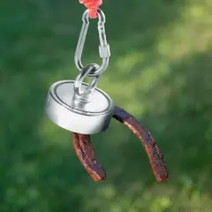 VEVOR Magnet Fishing Kit, 1200lbs 2.95inch Diameter Double Sided Fishing Magnets, Strong Neodymium Magnet with Heavy Duty 65FT Rope, Grappling Hook