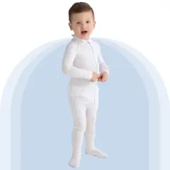 AD Rescue Wear Eczema Clothing for Toddlers - White Long Sleeve Bodysuit for Young Kids - Itch Relief, Ultra-Soft (2 Years)