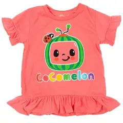 CoComelon Tomtom Yoyo JJ Baby Girls T-Shirt and Bike Shorts Outfit Set Infant
