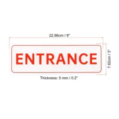 Unique Bargains Acrylic Self-Adhesive Decor Smooth Business ENTRANCE Sign 2 Pcs