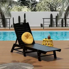 WestinTrends Poly Reclining Outdoor Patio Chaise Lounge Chair Adjustable