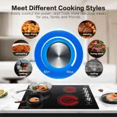 30 Inch cooktop,9 Heating Level Burner,Double power control ,Hot Surface Indicator,Touch Control,Scratch-resistant vitro ceramic glass